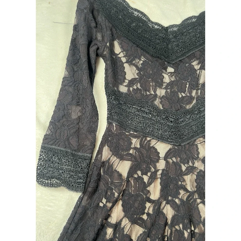 Free People‎ Lacey Affair Lace Cutout Mini Dress in Black Size XS RETAIL $168